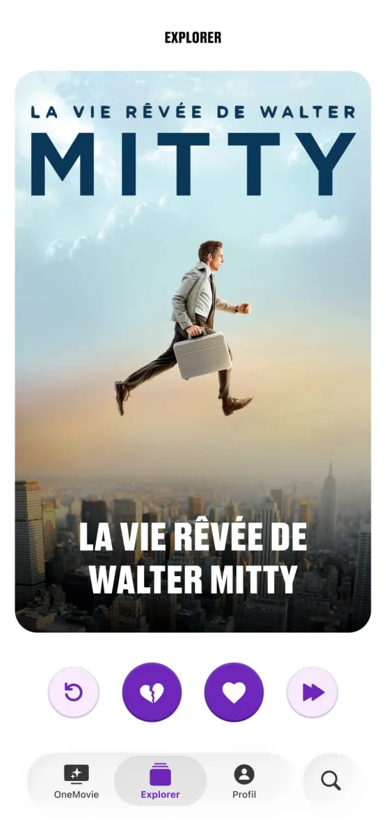 Explorer : swipe dans les recommandations